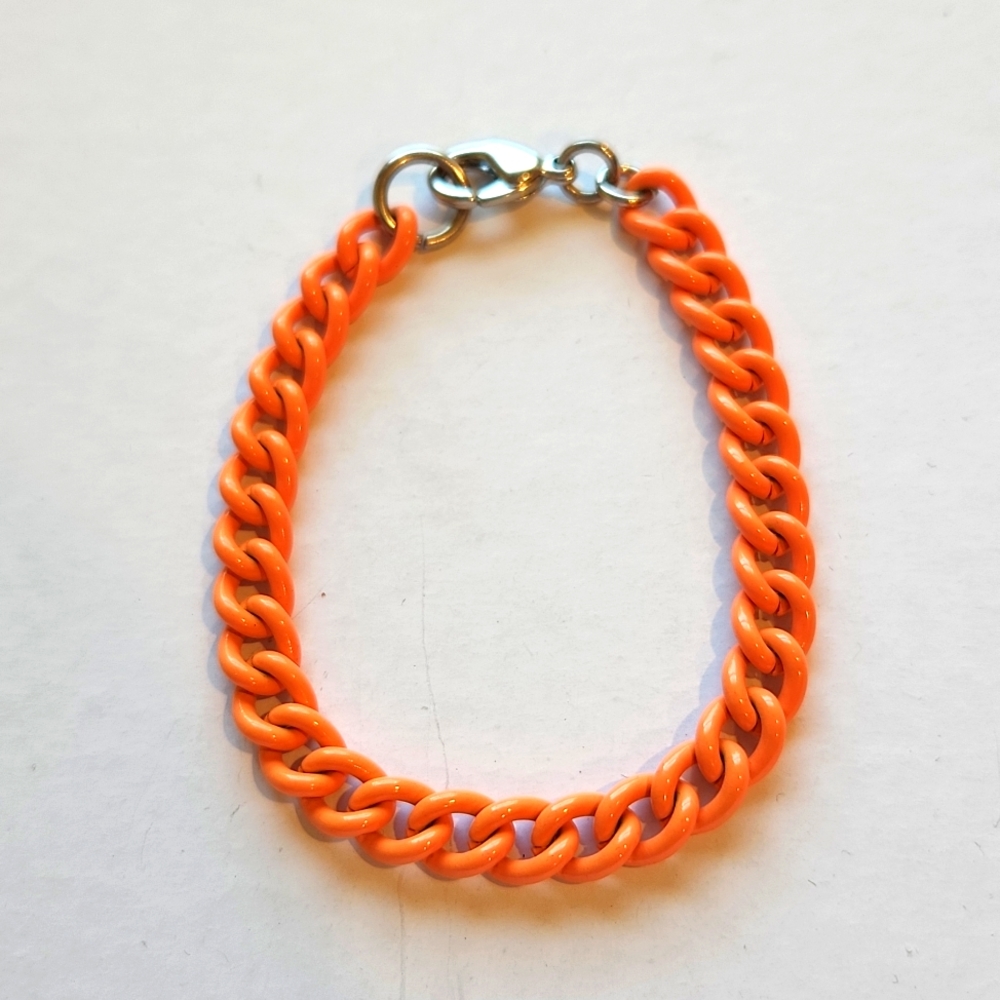 Trendy orange metal bracelet